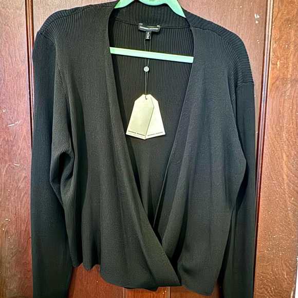 Black Open Front Cardigan - Picture 2 of 3